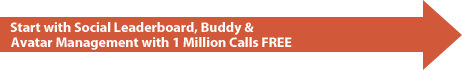 Start with Social Leaderboard, Buddy & Avatar Management with 1 Million Calls FREE